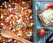 ρεβίθια με μελιτζάνες πιπεριές και φέτα