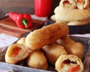 Πιροσκί νηστίσιμα με πατάτα αφράτα φούρνου και τηγανητά