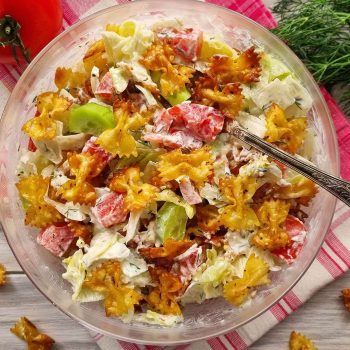 Crunchy Μακαρονοσαλάτα με τραγανά ζυμαρικά